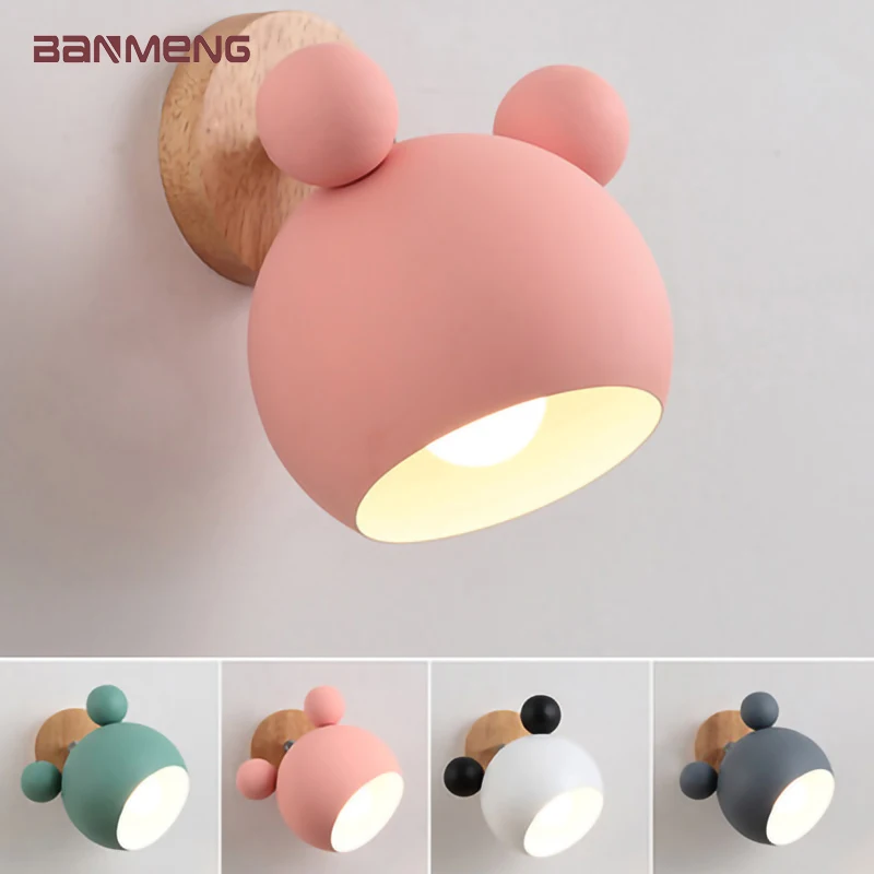 

Скандинавская настенная лампа в простом стиле для детей, мультяшный настенный светильник для дома, спальни, гостиной, настроения, коридора, ...