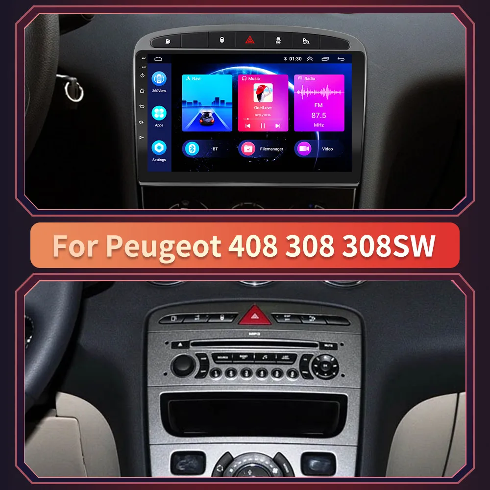 Автомагнитола 2 din Android 10 мультимедийный видеоплеер для Peugeot 408 308 308SW 2012-2016