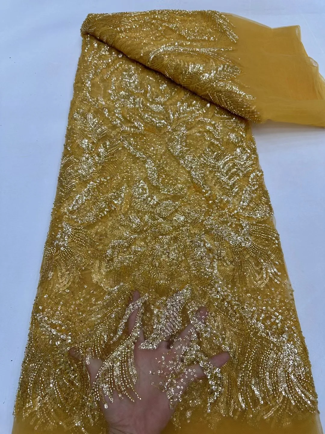 Новинка 2024 африканская кружевная ткань с блестками Высококачественная вышивка 3D