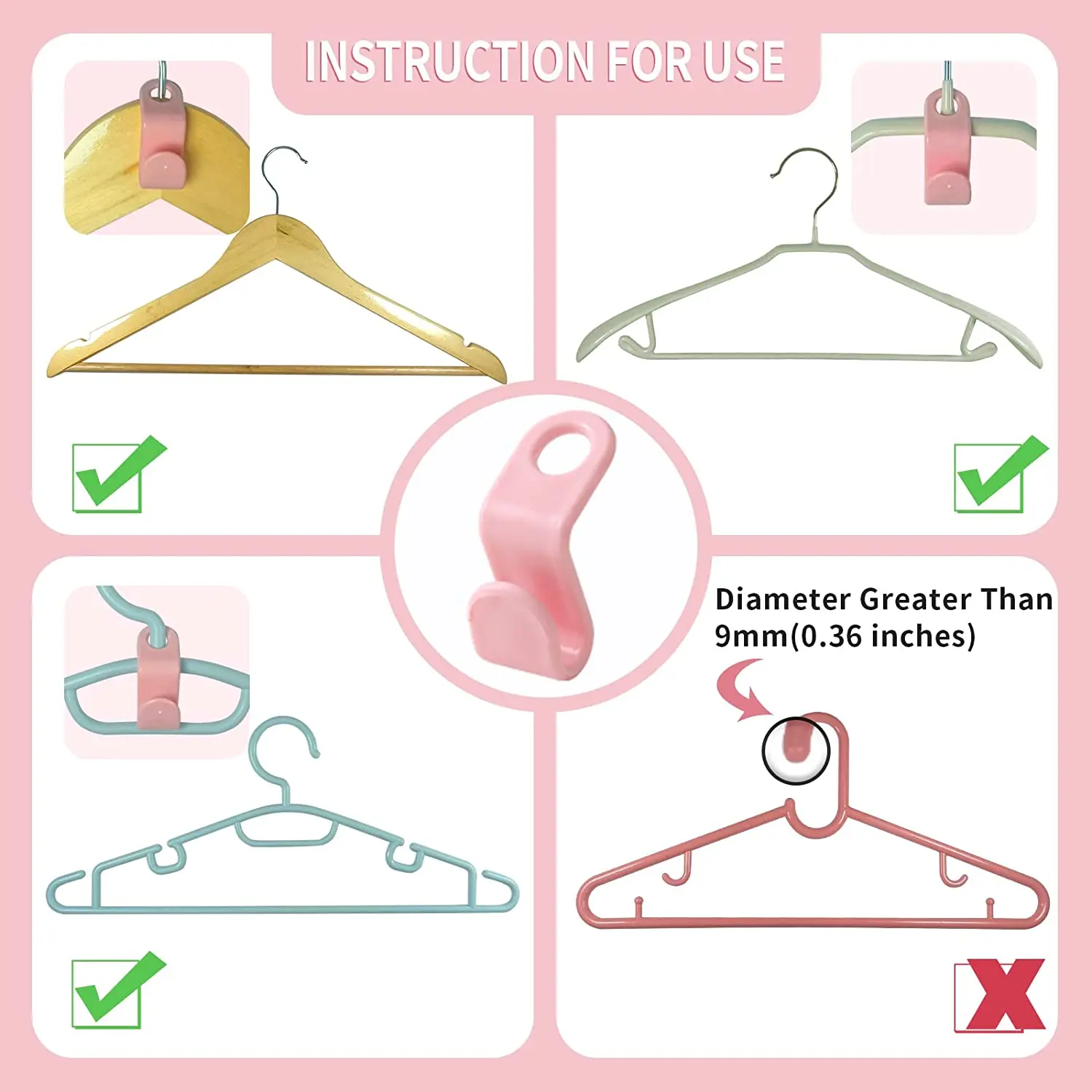 Коннекторы для вешалок одежды, 100 штук, с увеличенной нагрузкой до 30 фунтов, используемые для организации пространства в гардеробных комнатах.