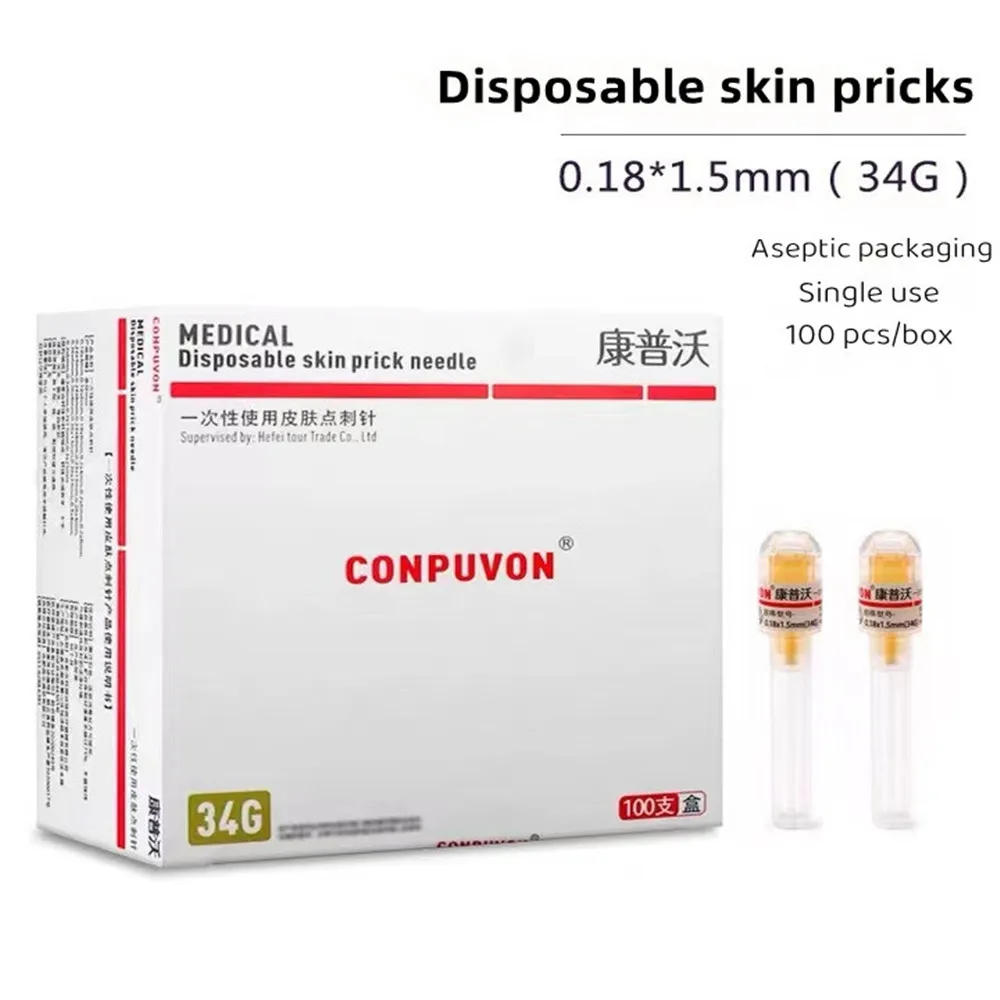 

10pcs Disposable Mesotherapy Needle Hypodermic nano Needle Meso Filler injection Painless Needle For Beauty 34G 2.5mm 1.5mm