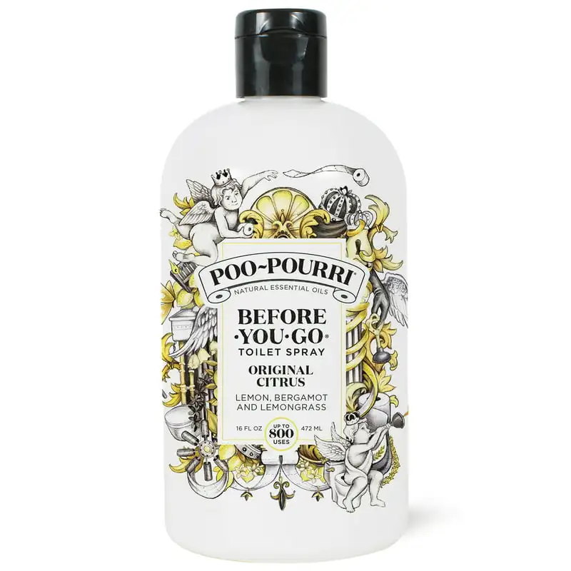 

Original Citrus, 16oz, Before-You-Go Toilet Spray, Lemon Bergamot and Lemongrass, Essential Oils, Natural, Non Aerosol (Bathroom