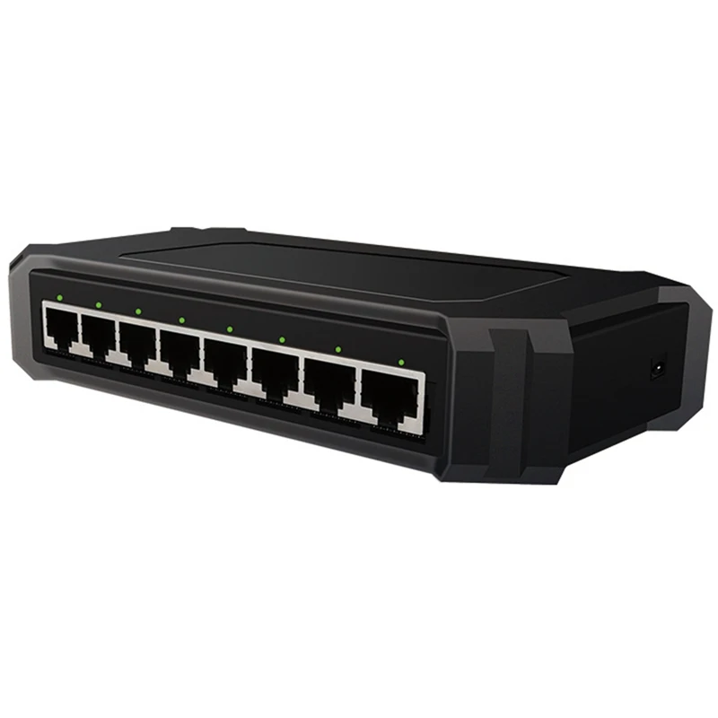 

Коммутатор Ethernet на 8 портов, 1000 Мбит/с, коммутатор сетевого мониторинга домашнего шунта, черный, штепсельная вилка европейского стандарта