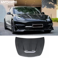 applicable to modification of perforated bonnet for tesla model 3 carbon fiber front engine hood bonnets covers car body kit