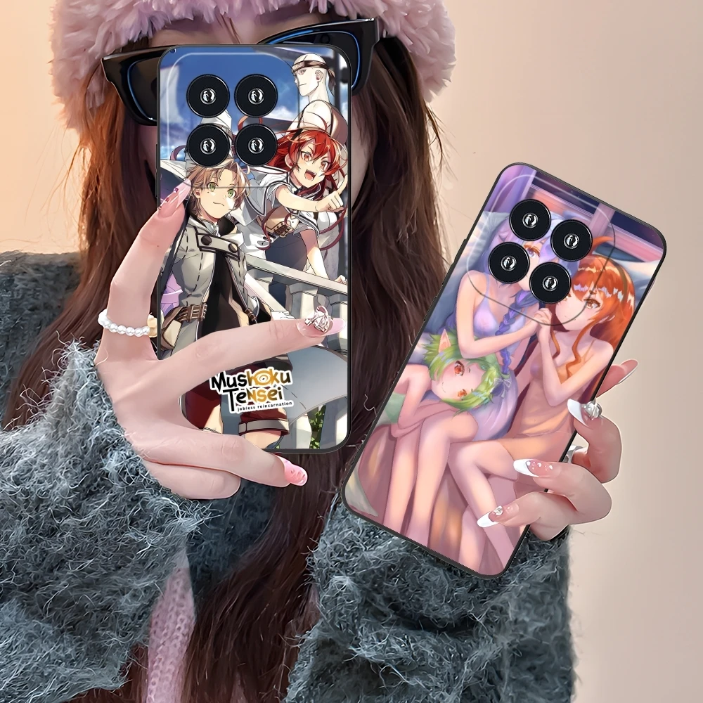 Mushoku Tensei Anime Mobile Cell Phone Case for Xiaomi 14 13 12 11 10 9 T Ultra Lite Pro S SE X 5G Black Soft Cover Shell
