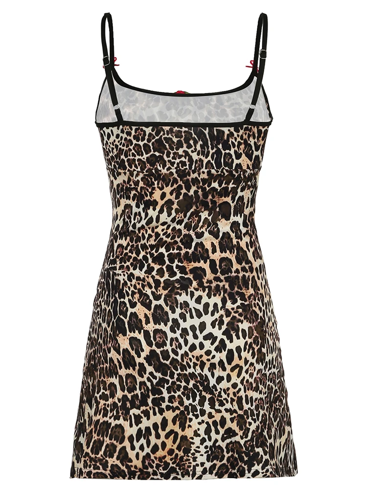 Женское Платье На Тонких Бретельках С Леопардовым Принтом И Талией