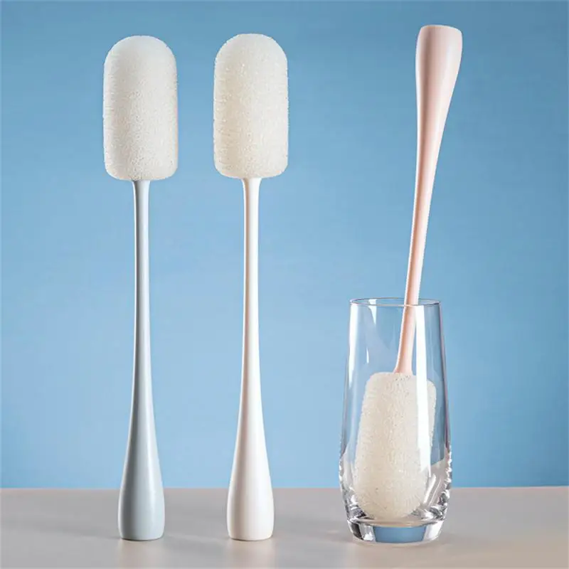 

4 Pieces/bag Of Childrens Sponge Using A Long Handle Bottle Brush Bottle And Glass Cleaning Soft Sponge Cup Brush Removable