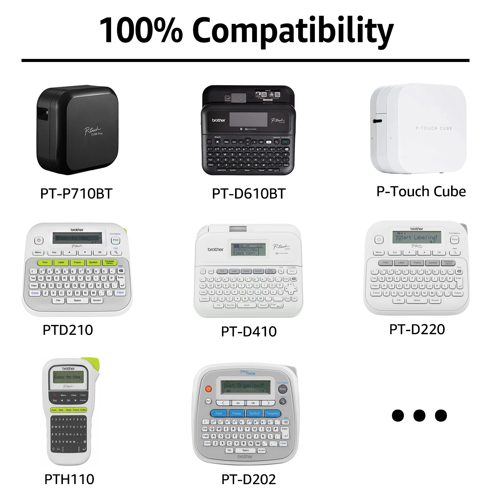 Лента для этикеток 14PK 6/9/12/18/24 мм сменная с Brother Tze-211 TZe221 231 241 251 лента PTH-100 PT-D210