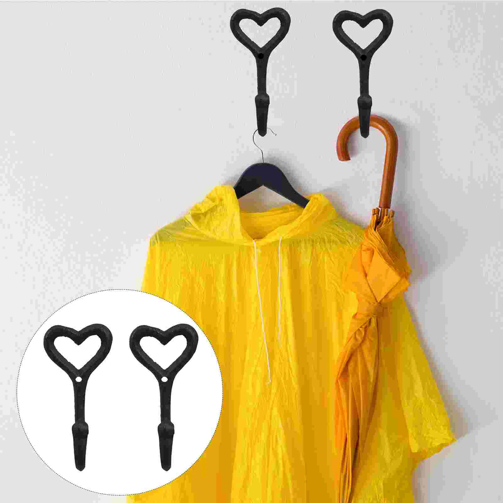 

Hooks Wall Coat Heart Decorative Mounted Heavy Duty Nursery Hook Closet Iron Primitive Country Hanger Kitchen Room Towel Roomw