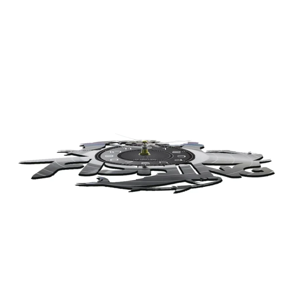 Настенные часы для рыбалки с лучшим силуэтом активного отдыха большой рыбой