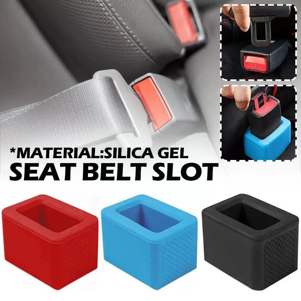 

1PC Car Safety Belt Buckle Holder Buckle Protective Universal Buckle Seat Holder Interior Auto Silica Part Car Ge Car Belt R0O2
