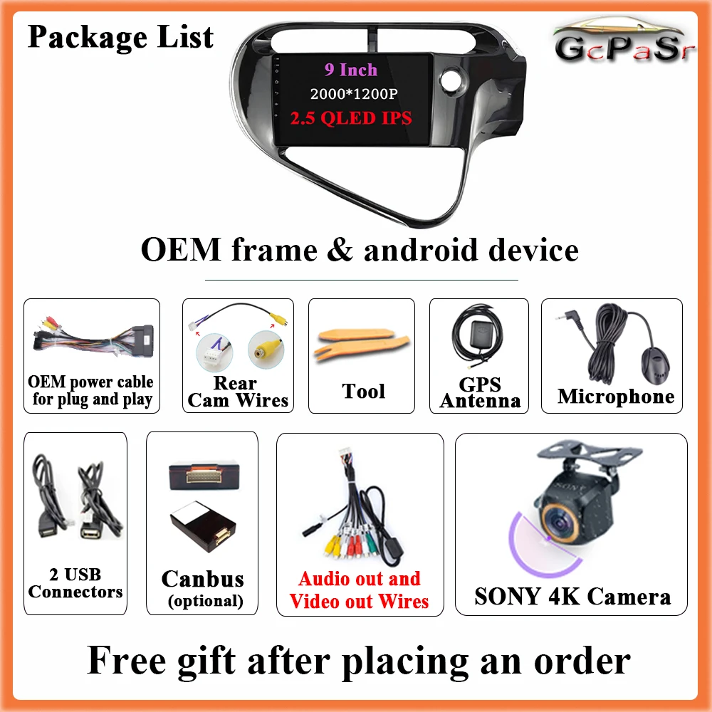 Автомобильный радиоприемник Android 13 для TOYOTA AQUA Prius C 2018-2020 навигация GPS стерео