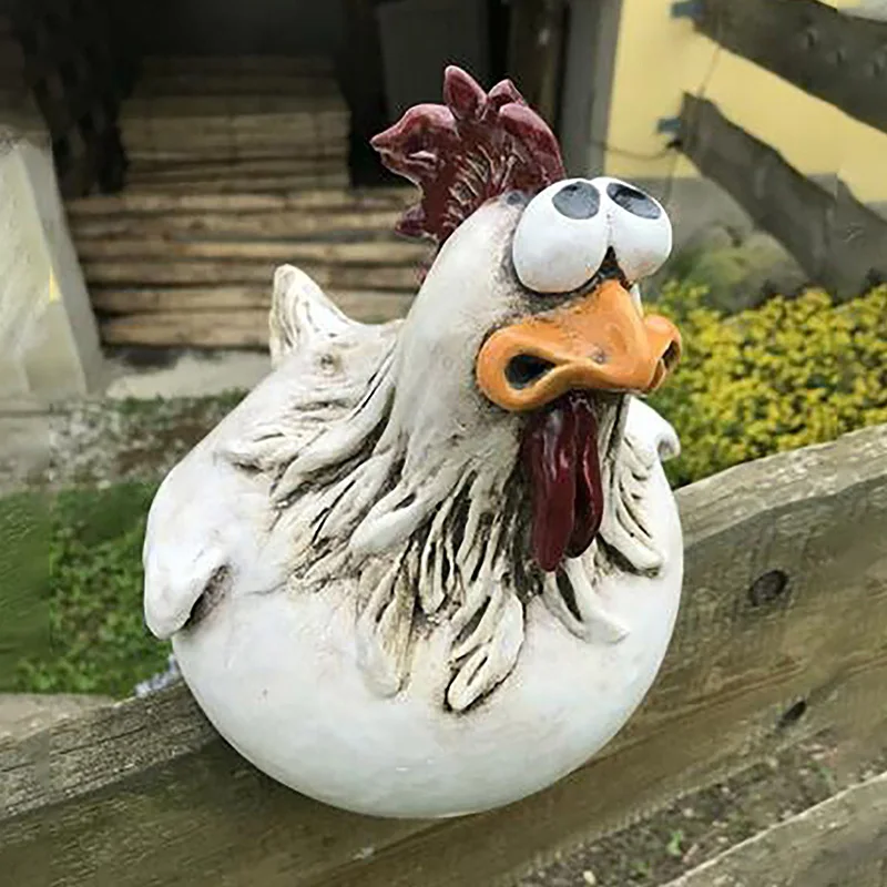 

Искусственная фигурка забавного куриного забора, статуя с пазами, креативное ремесло из смолы, Декор для дома, сада, фермы, двора, скульптура
