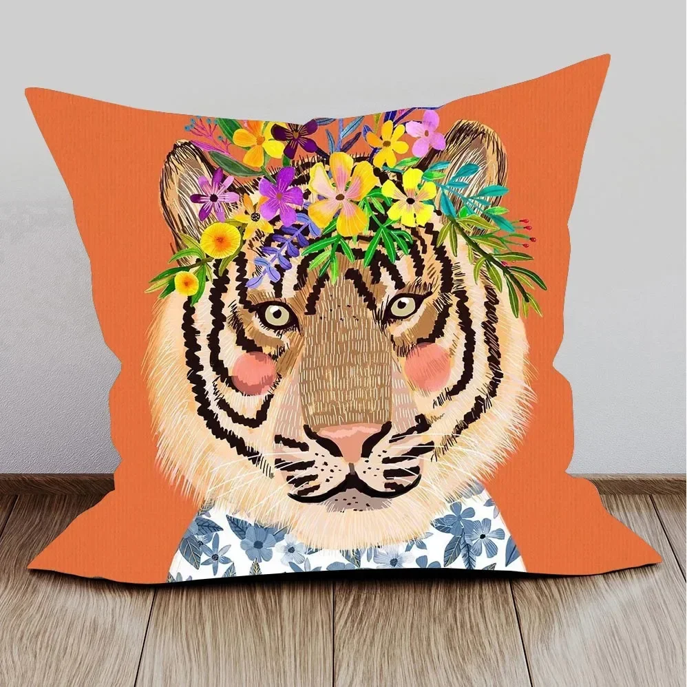 Олень Медведь Кролик тигр лиса Racoon мопс собака еж животные постеры наволочки