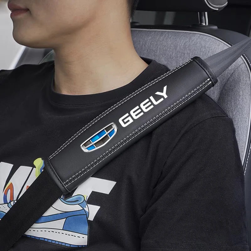 2 шт. кожаные накладки для ремня безопасности Geely Coolray геометрические C GX3 Emgrand EC7 Panda