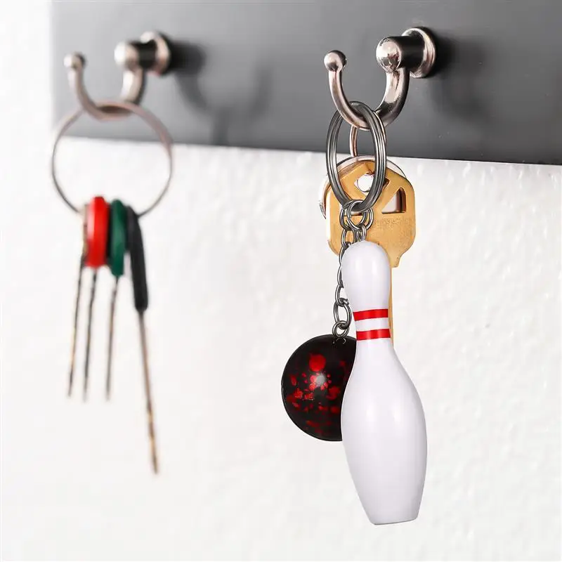 8 Pcs Mini Keychainss Sport Style Bowling Ball Pendant Keyrings Bowling Party Favors Souvenir Gifts Backpack Charms