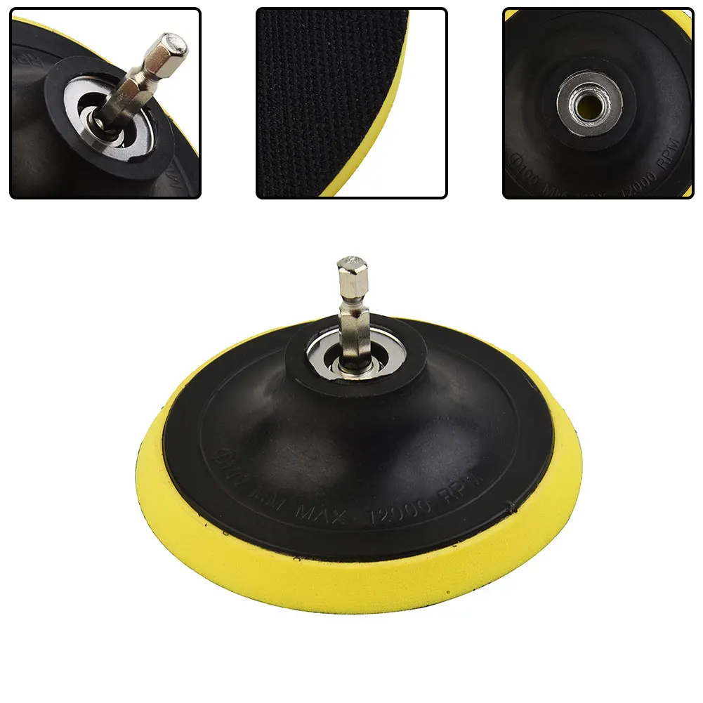 

4Inch 100mm Hook And Loop Buffing Pad Rotary Backing Pad With M10 Drill Adapter Polishing Pad With Connecting Rod Set