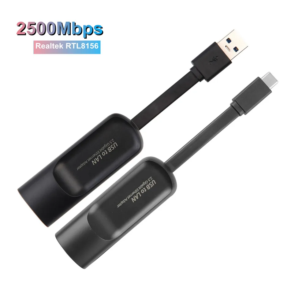 

Ethernet-адаптер 2500 Мбит/с, USB Type-C на RJ45