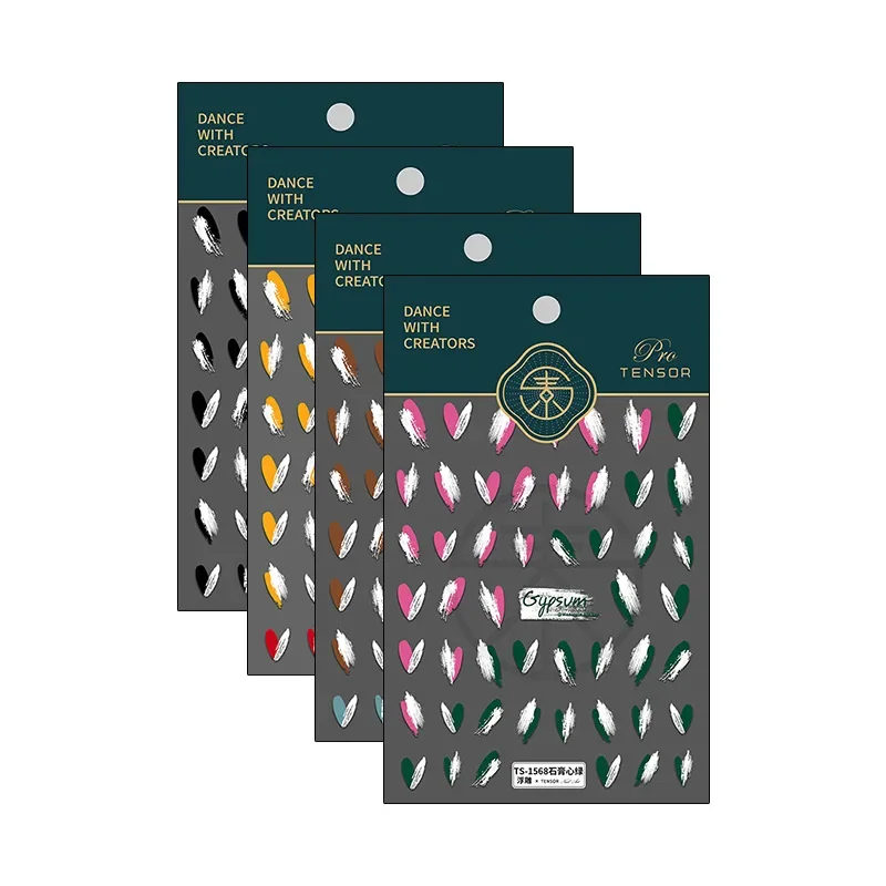 Цветной пластырь Love Heart 5D рельефные рельефы самоклеящиеся украшения для ногтей