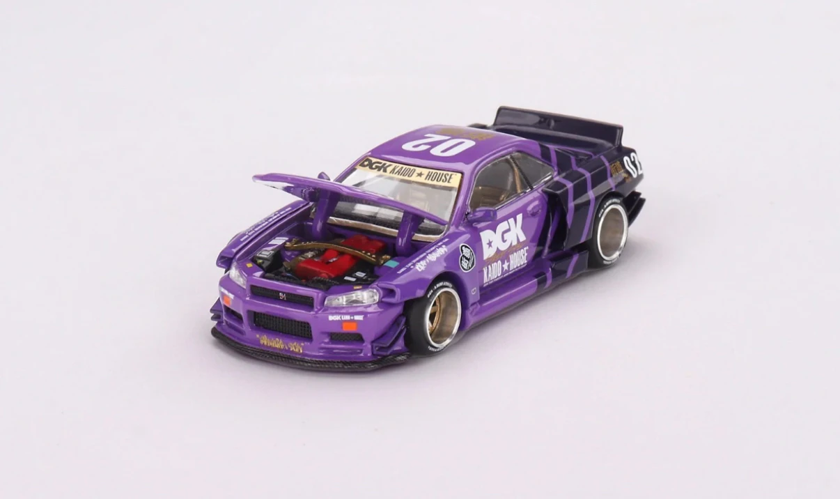 Модель автомобиля Kaido House Minigt 1:64 DGK NISSAN SKYLINE R34 из сплава