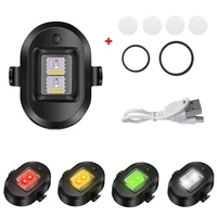 universal motorcycle led tail light usb rechargeable colorful strobe aircraft light safety warning lights moto accessories