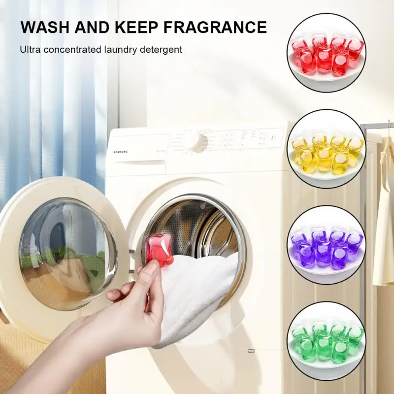 

Laundry Washing Capsules Laundry Pods Liquid Cleaner Stains Film Detergent Bead Ball Kit Clothes Washing Machine Accessories