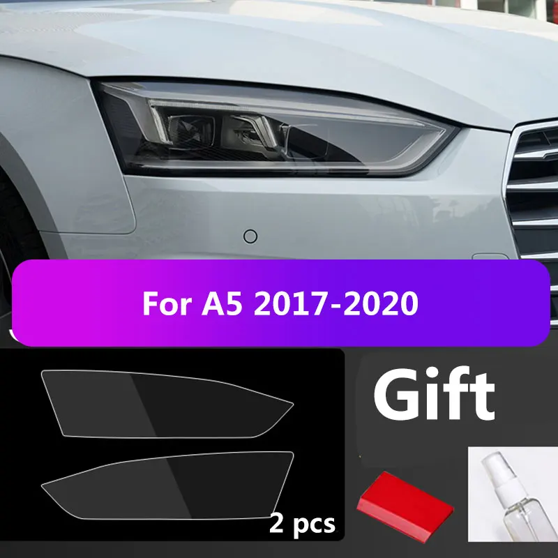 

2 шт. для audi A5 F5A F57 F53 F5F F5E F5P автомобильные чехлы Защитная пленка для фар прозрачная наклейка аксессуары против царапин