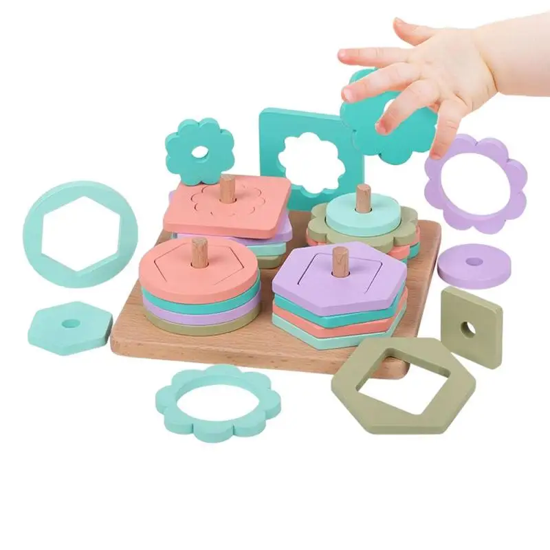 

Babies Blocks Shape Sorter Toy Montessori Learning Developmental Toys Multiple Shape Matching Blocks Developmental Toys For