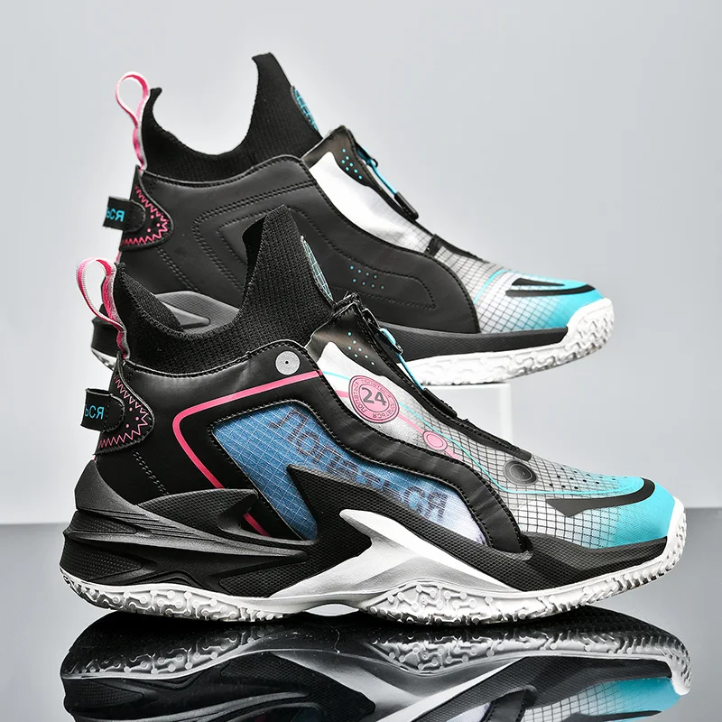 Professional Anti-shock Zip Unisex Basketball Shoes Non-Slip Men's Basketball Sneakers Breathable Comfortable Women's Gym Shoes