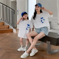 mom and me same clothes like mother like daughte matching dress fashion baby girls t shirt dress cotton women oversize t shirts