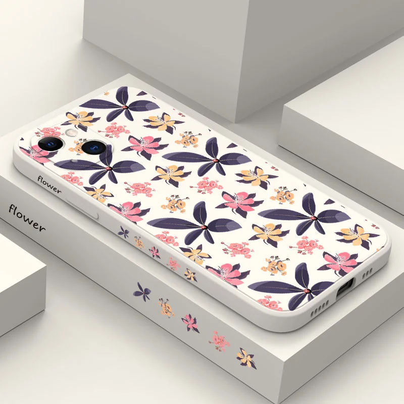 

Purple Flowers Phone Case For iPhone 13 12 11 Pro Max Mini X XR XS MAX SE2020 8 7 Plus 6 6S Plus Cover