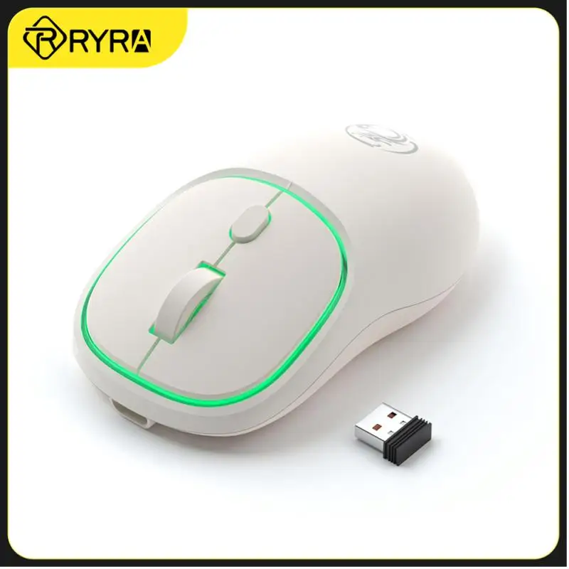 

RYRA New 7-color Luminous Wireless Mouse Rechargeable Bluetooth Dual-mode Mute Mice TYPE-C Interface Gaming Mouse For PC