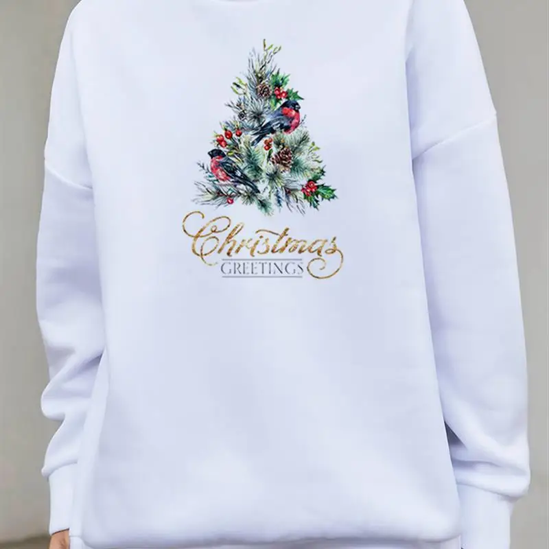 

Женский свитшот с круглым вырезом, с длинным рукавом