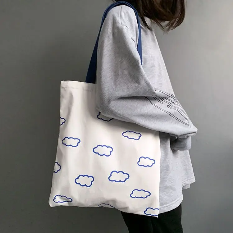 

2022 New Casual Large-capacity One-shoulder Canvas Bag Simple Student Bag Cotton Linen Bag All-match Storage Handbag