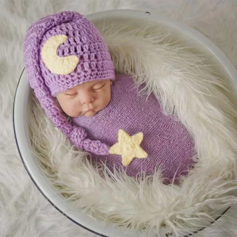 

Реквизит для фотосъемки новорожденных вязаные обертывания с шапочкой для детской фотосъемки стрейчевое одеяло для мальчиков и девочек для младенцев