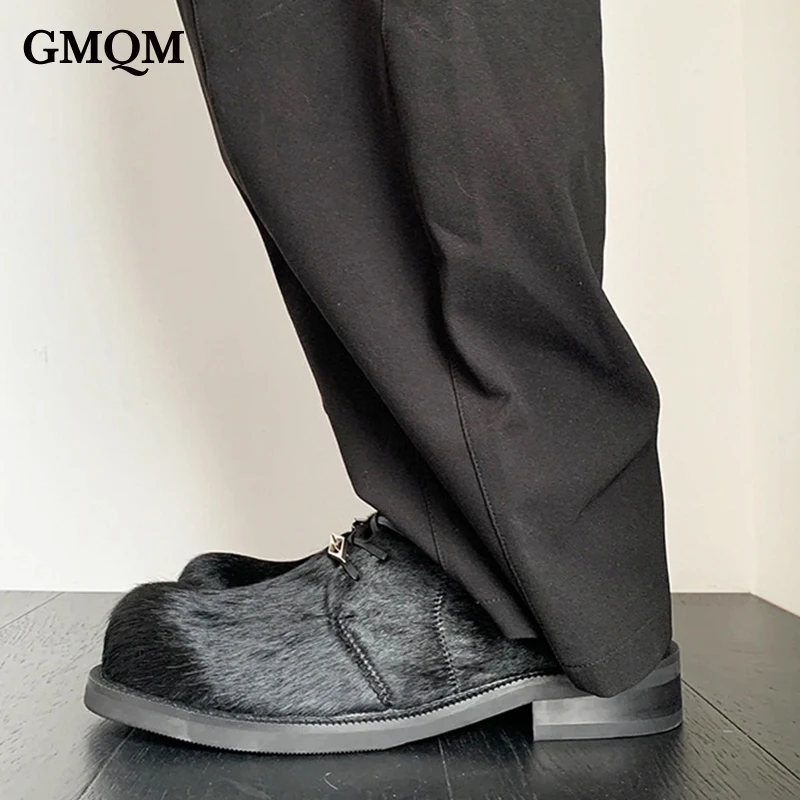 Модные женские лоферы GMQM на толстой подошве повседневная обувь из натуральной