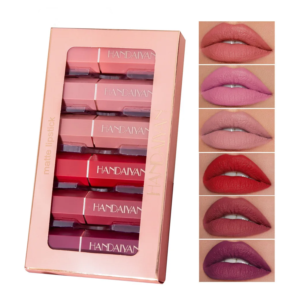

Matte Fog Face Lipstick Color Makeup 6 Gift Box Set Is Not Easy To Stick To The Cup, Easy To Color Moisturizing Lipstick