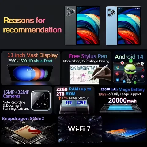 2025 Новый оригинальный Huawei P70 PRO Android-планшетный ПК 22 ГБ + 2T 11 дюймов HD 4K 20000 мАч 5G Dual SIM Телефонный звонок WiFi GPS WPS Google Play