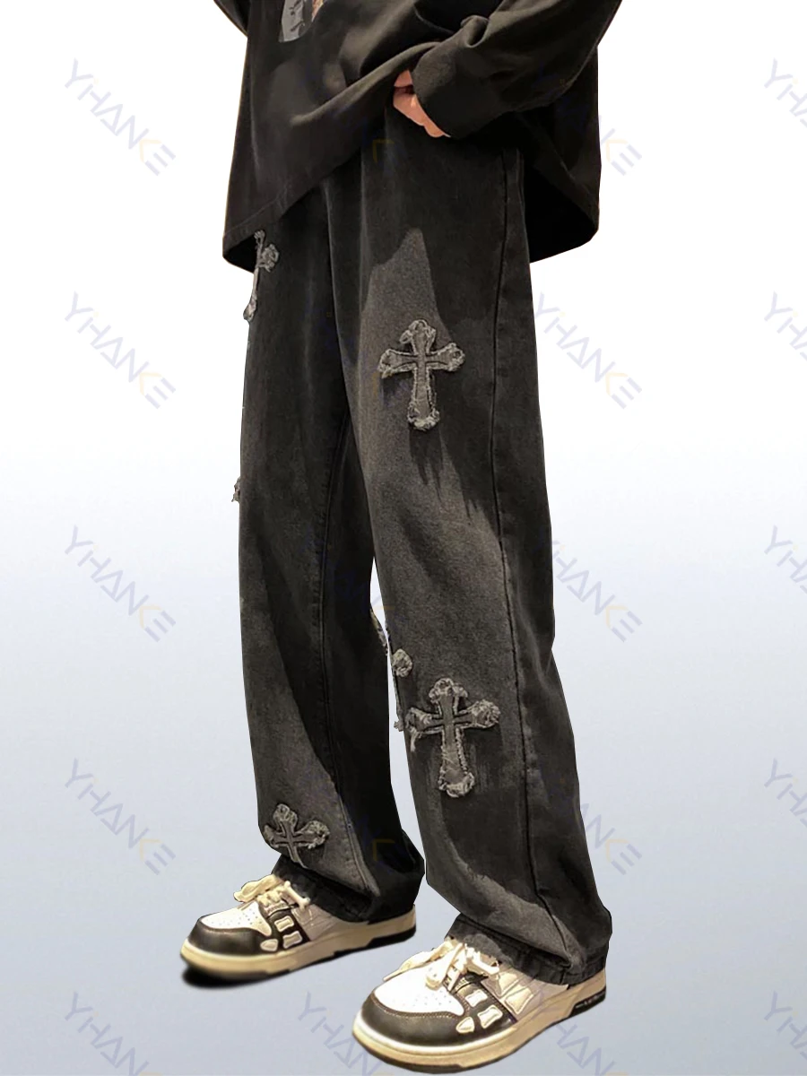 Streetwear Hip Hop Low Waist Loose Jeans Men's Korean Style Y2k Fashion Pants Crossover Jeans Women's Overalls Ins Hot Sale MEN