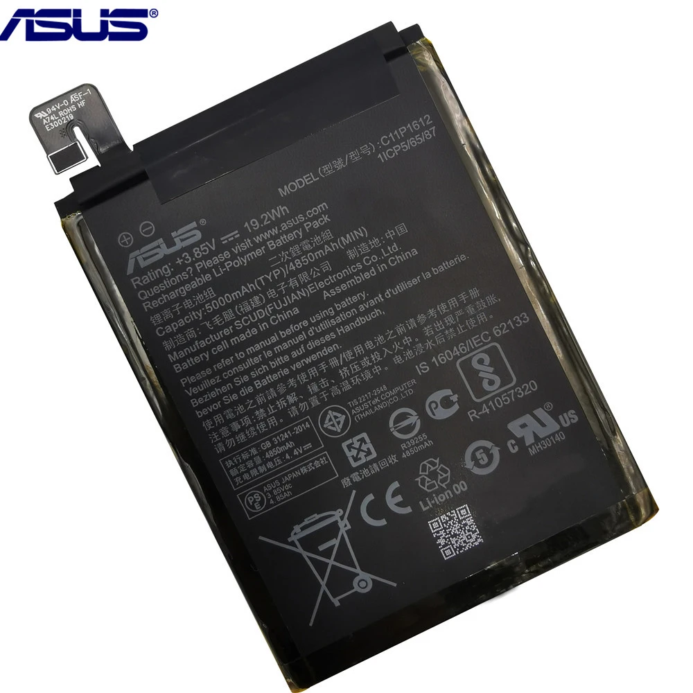 Оригинальный аккумулятор ASUS C11P1612 5000 мАч для Zenfone 4 Max pro plus ZC554KL X00ID 5 &quotаккумуляторы