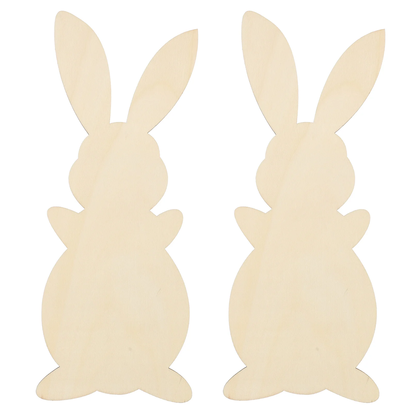 

2pcs Wooden Rabbit Cutouts Kid Graffiti Supplies Easter Wood Chip for Decoration