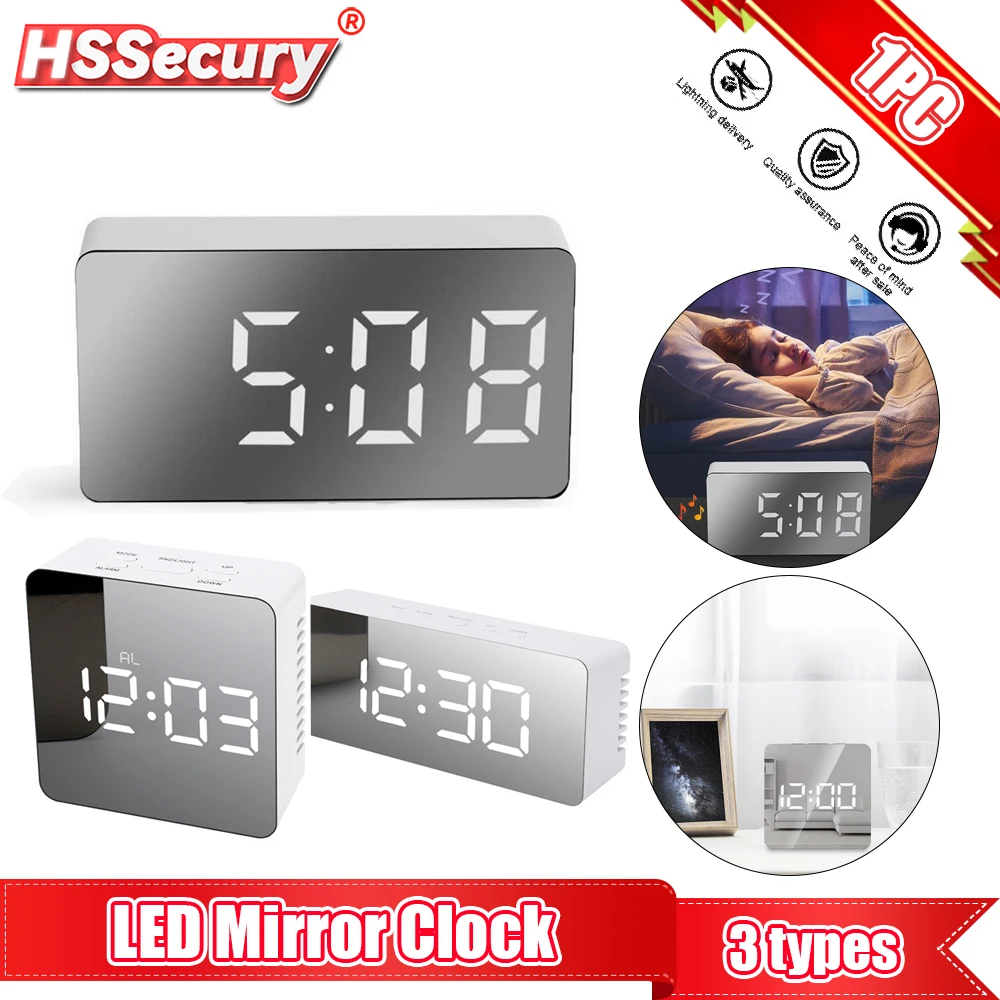 Led Display Snooze Wake Silent Calendar Temperature Desktop 