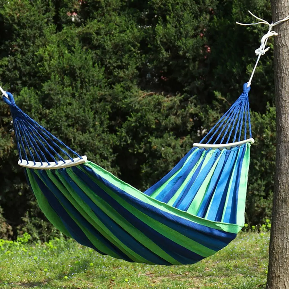 

Portable Double Camping Hammock Parachute canvas Sleeping Swing Hammock for Outdoors Backpacking Travel Beach