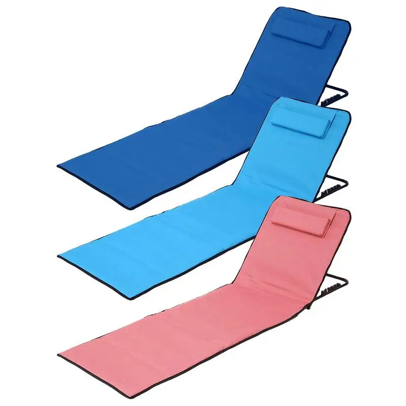 Chaise Lounge Lightweight Portable Beach Reclining Lounger W
