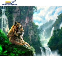 photocustom diy pictures by number tiger kits drawing on canvas painting by numbers animals hand painted paintings gift home dec