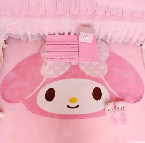 Декоративный коврик с изображением аниме Мелоди и сердца Kuromi, прикроватное одеяло, напольный коврик, подушка для туалетного столика, плюшев...