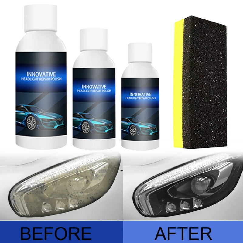 

Car Headlight Refurbished Repair Refurbishment Liquid Car Light Repair Agent Headlight Renewal Polish Restore Fluid 20/30/50ml