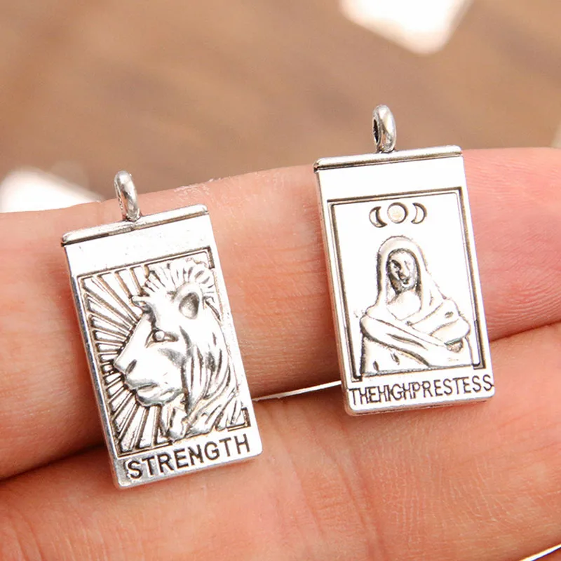 

10 шт. 13x26 мм 7 стилей античный серебряный цвет Таро Подвески дизайнерские подвески подходят для изготовления ювелирных изделий своими руками аксессуары для ювелирных изделий