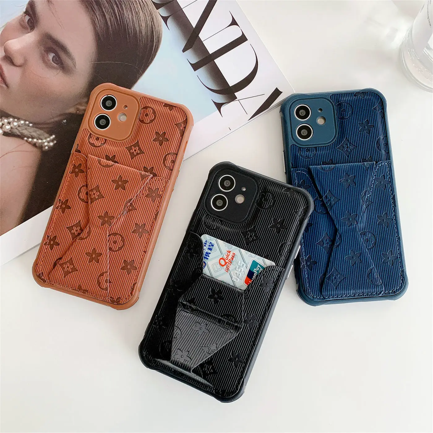 

Creative Magnetic Folding Bracket Card Shockproof Phone Case For iPhone7 8 Plus X XR XS 11 12 13 Pro Max