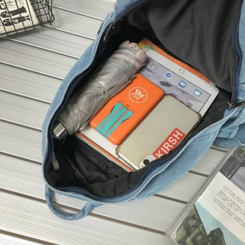 Новый серый джинсовый рюкзак женская сумка на плечо для отдыха и путешествий